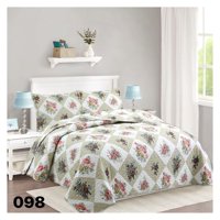 Genérico - Cubrecama Quilt Verano King - Cuadrille Rosas 098