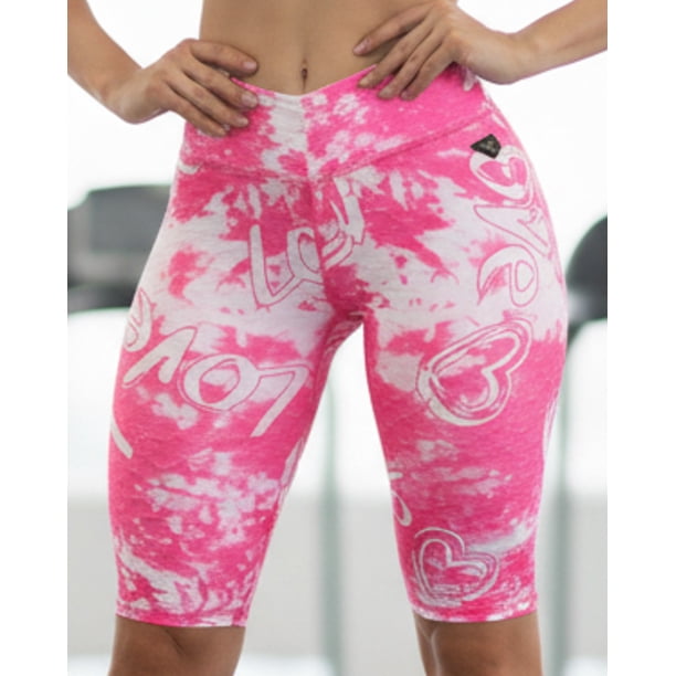 Calza Biker Mujer Tie Dye Love Texturizada Peruana