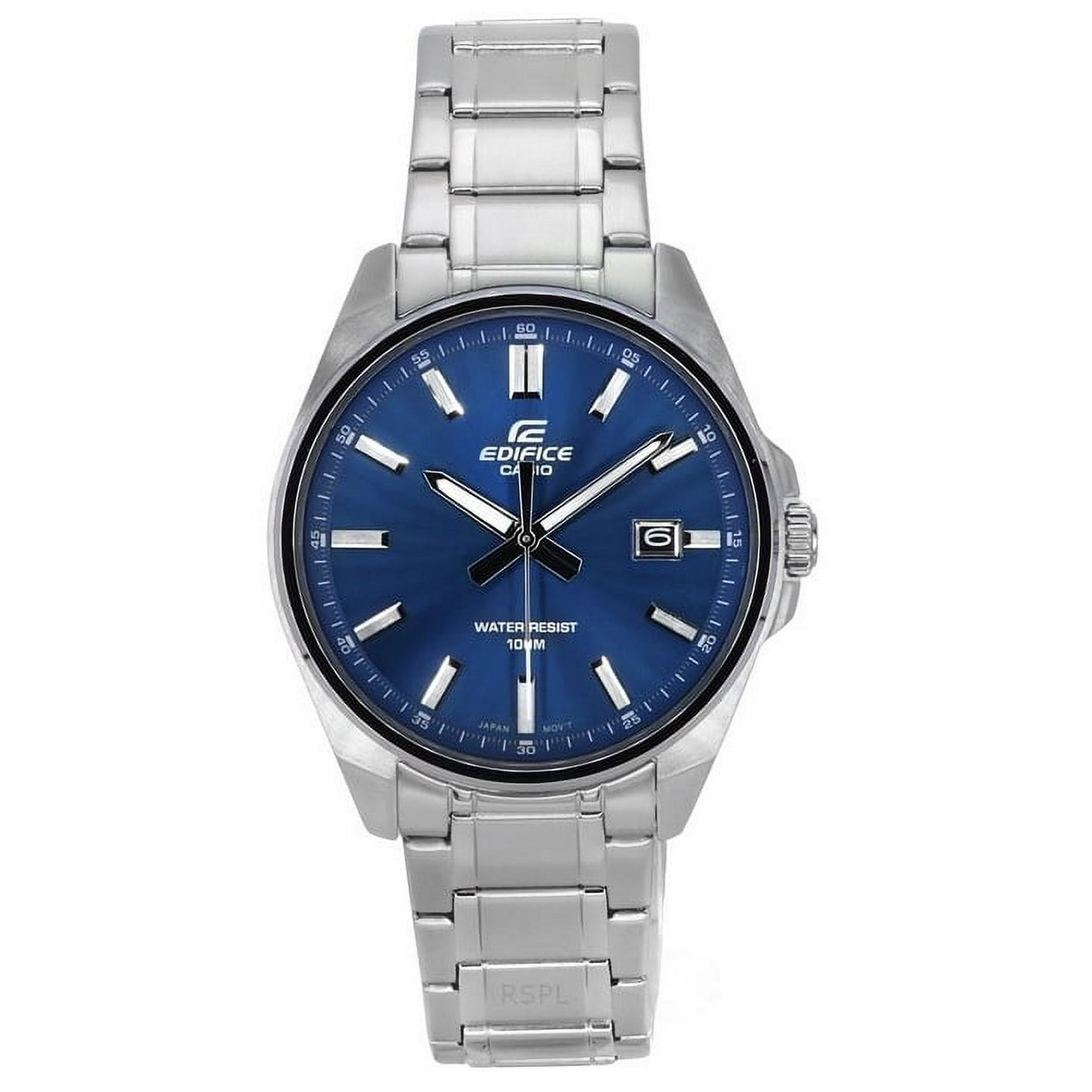 Casio - Reloj Edifice Análogo Acero Inoxidable Esfera Azul Cuarzo Efv-150d-2a 100m Para Hombre