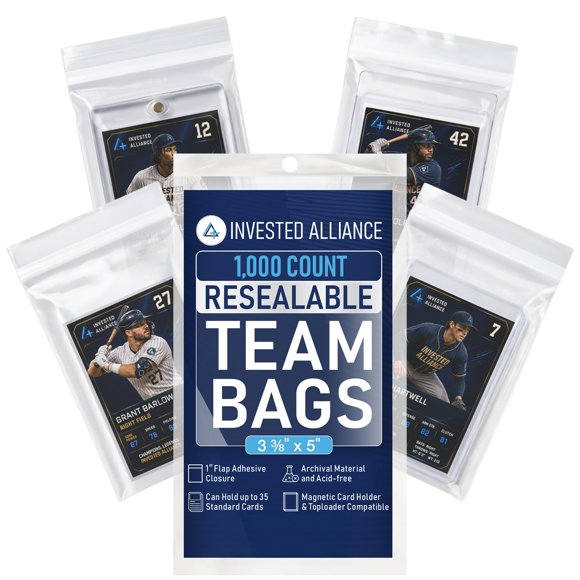 Fundas para cartas Invested Alliance 8,6 × 12,7 cm con cierre resealable