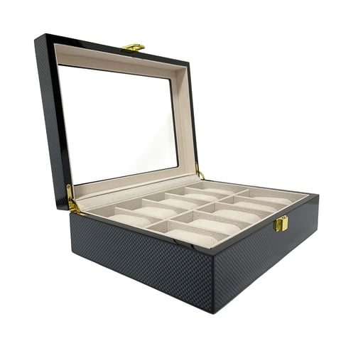 Mundo Online - Caja Estuche Organizador De Reloj 10 Relojes Negro