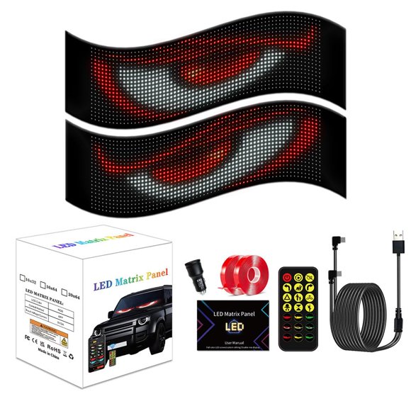 Letrero LED Wetqaip 35 cm × 10 cm Bluetooth Impermeable (2 unidades)