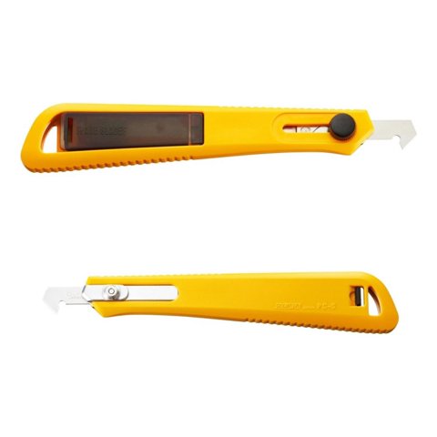 Cuchillo Olfa Pequeño Corta Acrílico Con Seguro Manual Amarillo