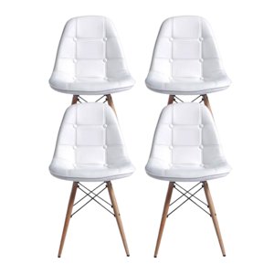 Habita2 Chile - 4Un Silla Eames Acolchada Buckle - Blanco