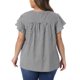 thumbnail image 3 of Agnes Orinda Mujeres Tallas Grandes Escuela Universidad Tops de Cuadros Gingham 1950s Vintage Cuadros Espalda Plisada Camisa de Botones Cuello Redondo Manga con Volantes Verano Camisa 4X Negro, 3 of 6