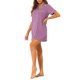 thumbnail image 4 of INSPIRE CHIC Camisón de Manga Corta para Mujer Regreso a Clases Camisa de Dormir con Botones y Cuello con Muesca Vestido de Descanso Mini de Mezcla de Algodón Suave L Púrpura, 4 of 6