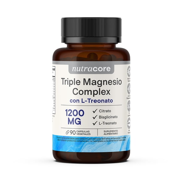 Triple Magnesio Complex 1200mg - 90 Cápsulas Vegetales | NutraCore