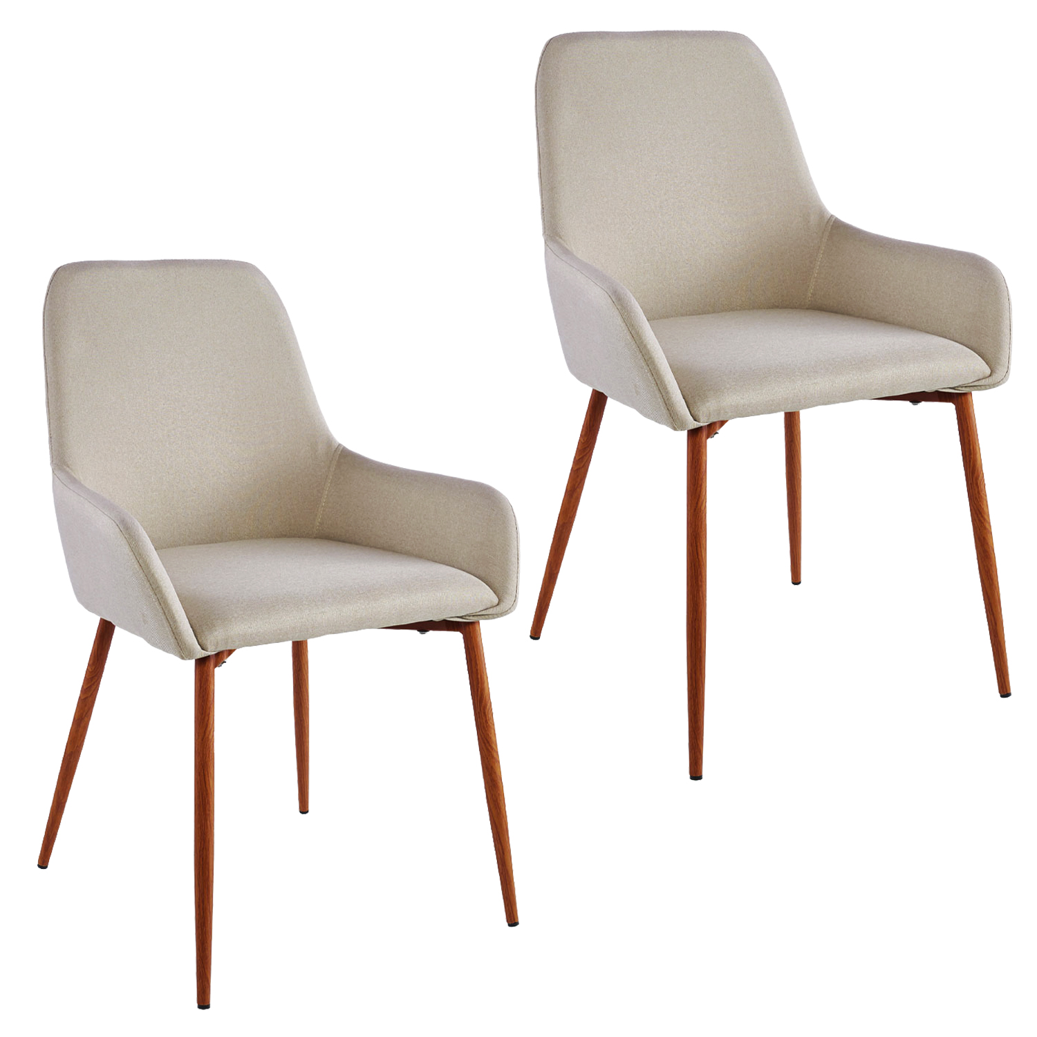 Novahus - Pack 2 Sillas Comedor Lino Margaret Beige