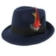 thumbnail image 2 of sombrero de fieltro de fieltro de lana para hombres sombrero de fieltro hecho a mano apilable gorro azul marino., 2 of 3