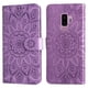 thumbnail image 1 of Funda tipo cartera FOXDOCK para Samsung Galaxy S9 Plus , diseño girasol en relieve, cuero PU, cierre magnético, soporte y tarjetero, 1 of 5