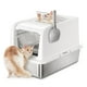 thumbnail image 1 of Caja de arena para gatos Courpal de acero inoxidable con tapa 3 en 1, 20 litros, 1 of 2