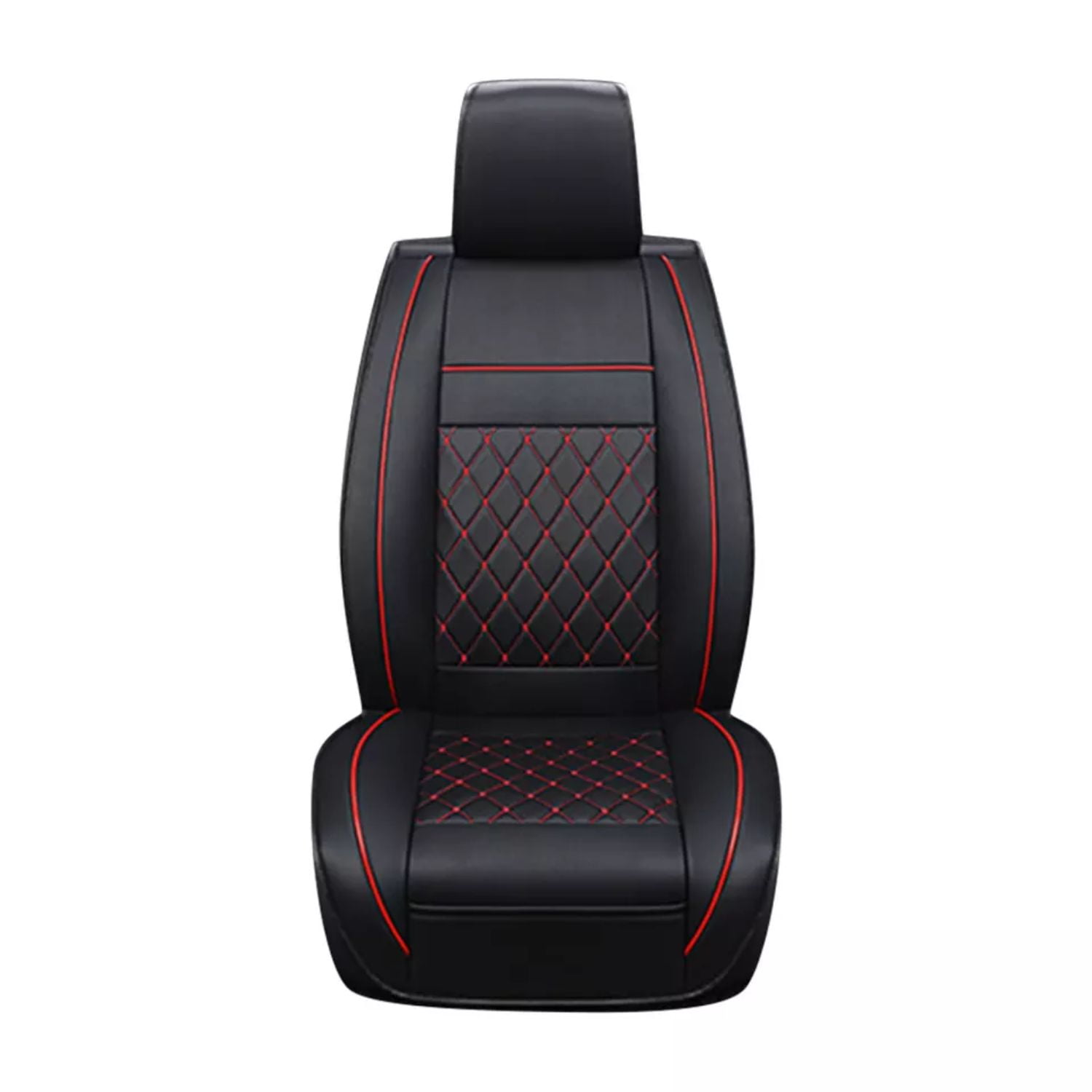 Importclick - Funda Asiento Auto Premium Eco Cuero Lisboa Negro Rojo