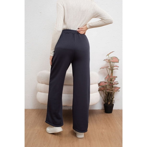 Pantalón Mujer Ancho Wide Leg Forro Piel Térmico Premium 7124
