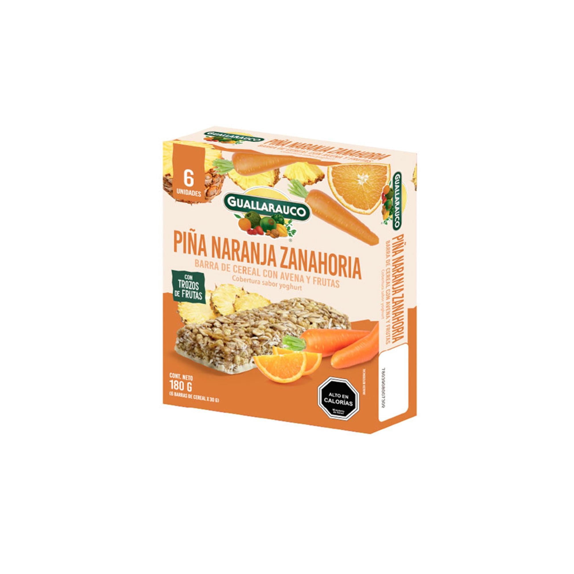 Barra De Cereal Piña Naranja Zanahoria 6 Un 30 g Guallarauco