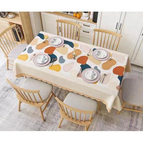 Genérico - Mantel Rectangular Antimanchas 140 X 230 Cm - Piedras De Colores