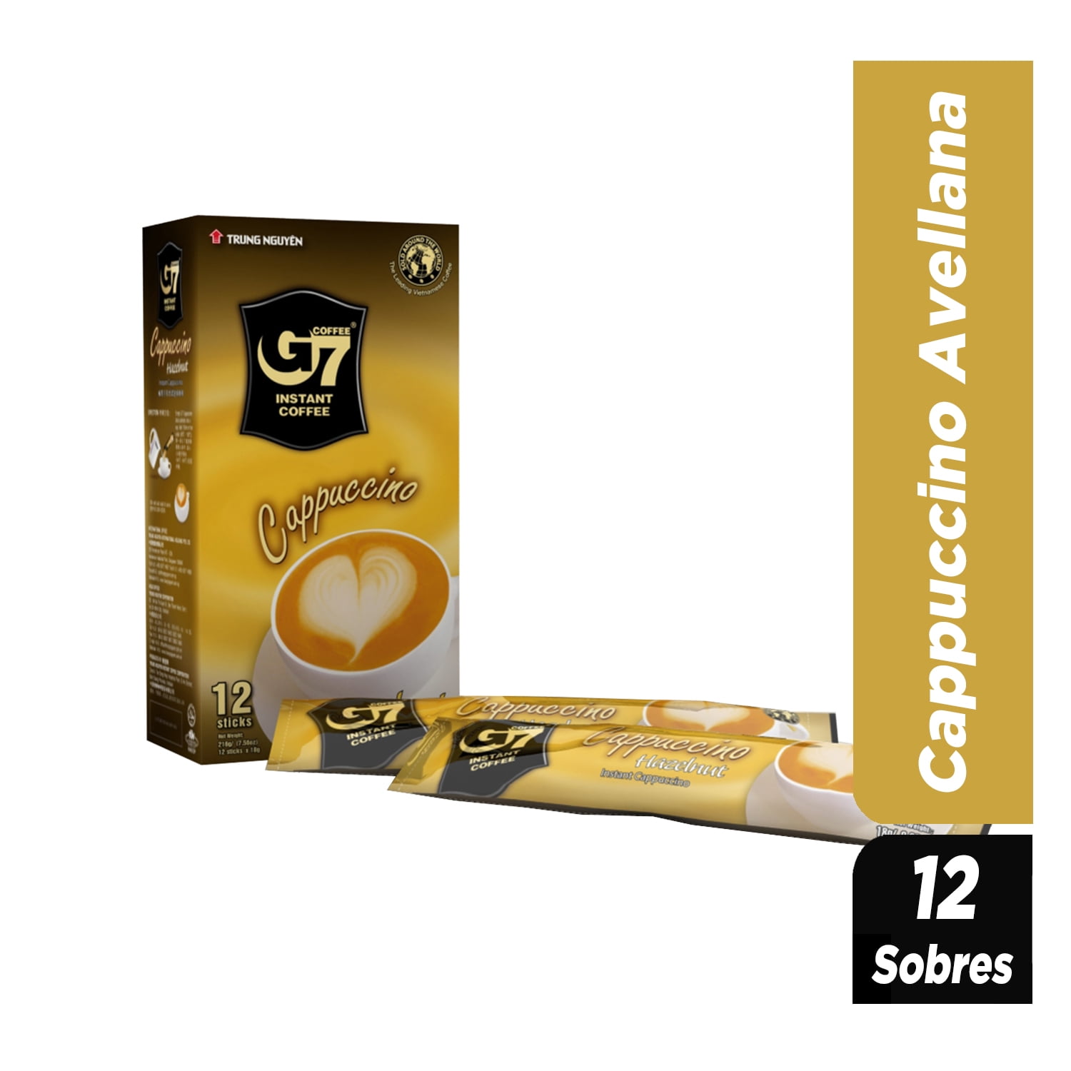 Café Instantáneo Cappuccino Avellana 12 Sobres G7 Coffee - Trung Nguyen