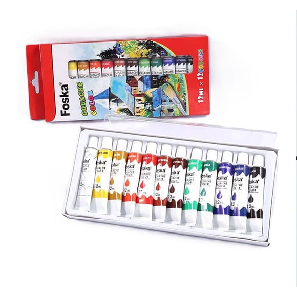 Color gouache 12 colores 12ml PE1007 FOSKA