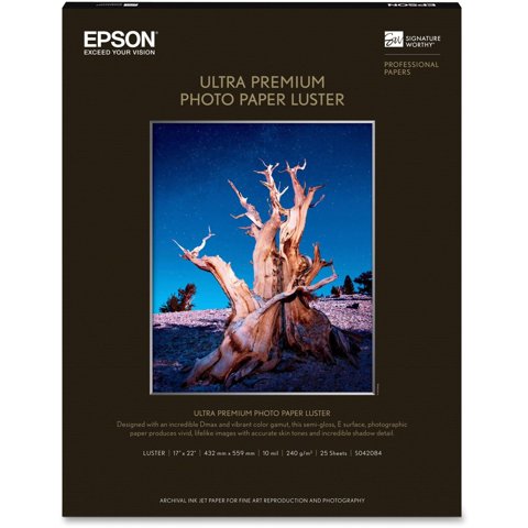 Papel Fotográfico Epson Ultra Premium Luster 17 X 22 Pulgadas 25 Hojas