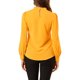 thumbnail image 3 of INSPIRE CHIC Blusa de Mujer con Cuello Alto, Pliegues y Botón de Ojal, Talla S, Amarillo Brillante, 3 of 7