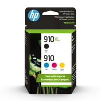 Cartuchos De Tinta Hp 910 Cian, Magenta, Amarillo/910Xl Negro (Paquete De 4)