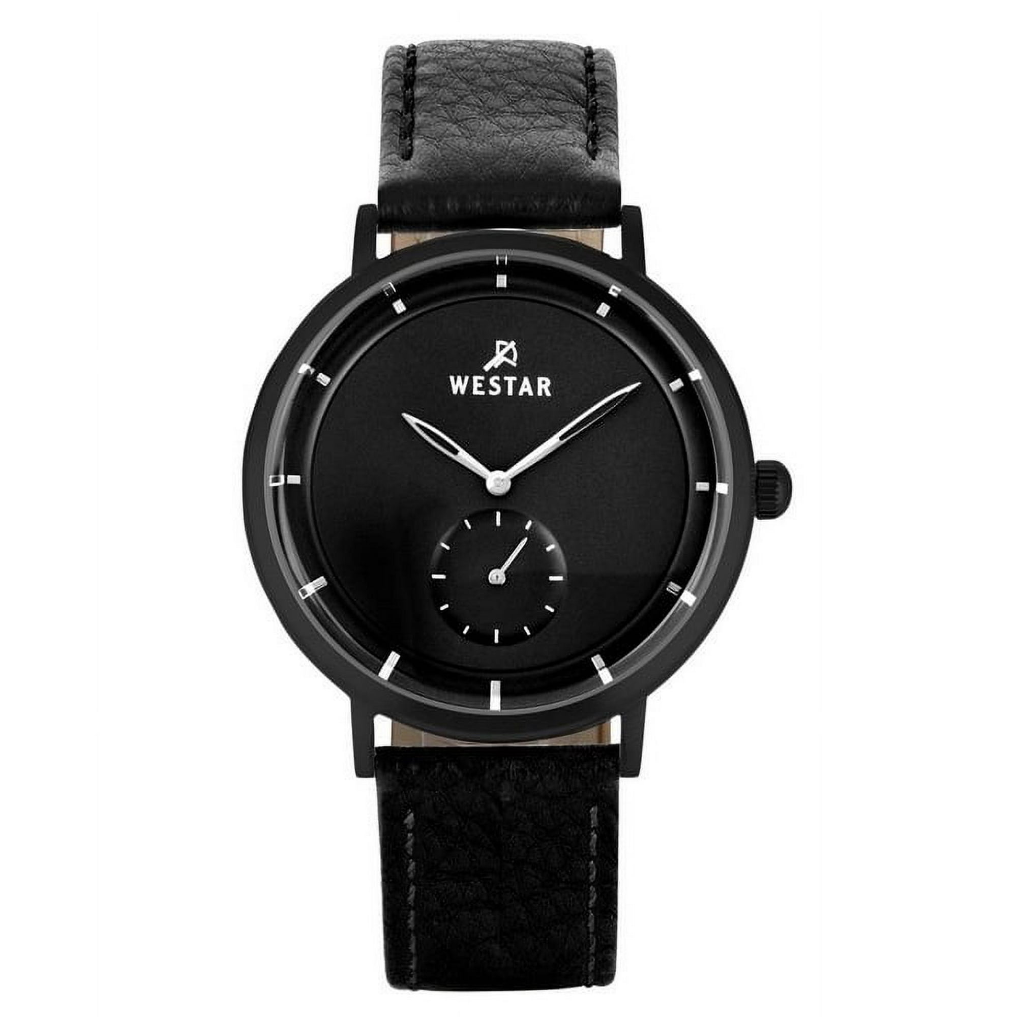 Westar - Reloj Profile Correa De Cuero Esfera Negra Cuarzo 50246bbn103 Para Hombre