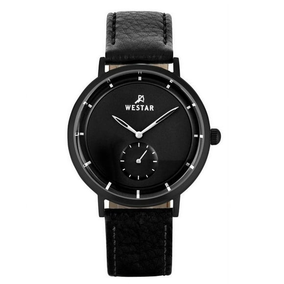 Reloj Profile Correa De Cuero Esfera Negra Cuarzo 50246bbn103 Para Hombre 
