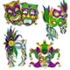 thumbnail image 1 of Máscara de Mardi Gras con forma de lámina recortada de Beistle Company, paquete de 4 unidades, 19 cm, 1 of 2