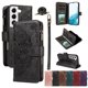 thumbnail image 1 of Para Samsung Galaxy S22 5G Funda Tipo Billetera, 9 Ranuras para Tarjetas Bloqueo RFID Bolso Cruzado Cubierta de Cuero, Bolsillo con Cierre, Correa de Muñeca y Hombro Desmontable, Funda Protectora, 1 of 11