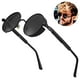 thumbnail image 1 of 1 par de gafas de sol polarizadas para hombre, protección UV, estilo gótico redondo para mujer, montura circular de metal., 1 of 8