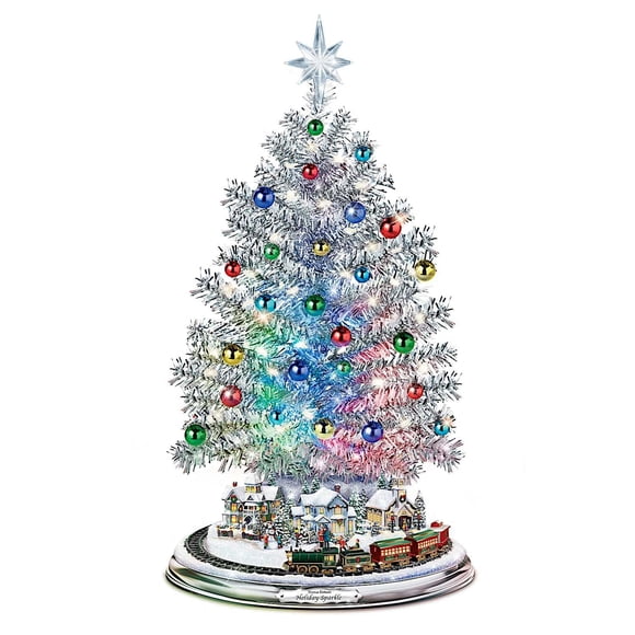 Árbol de Navidad Thomas Kinkade Silver de The Bradford Exchange