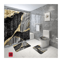 Genérico - Cortina De Ducha Con Set De Alfombra Tapete