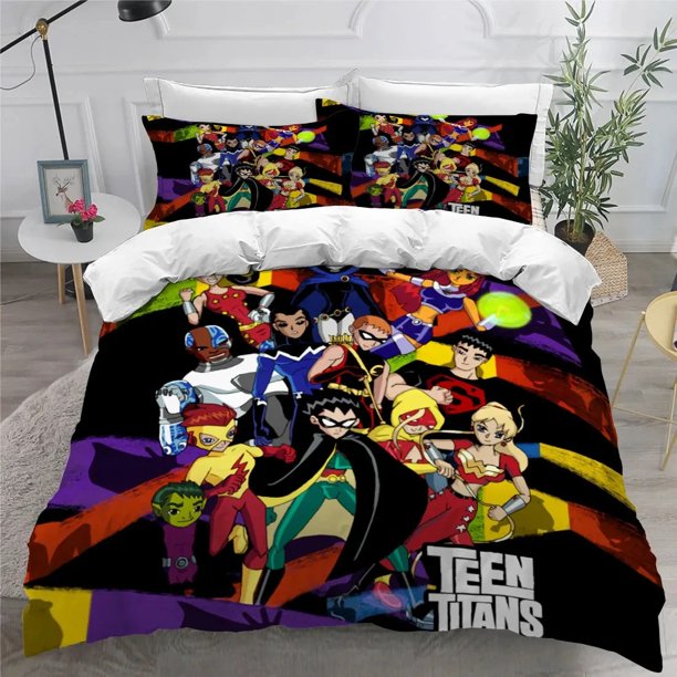 Teen Titans GoBedding Set Boys Girls Duvet Cover Pillowcase Bed boys Adult