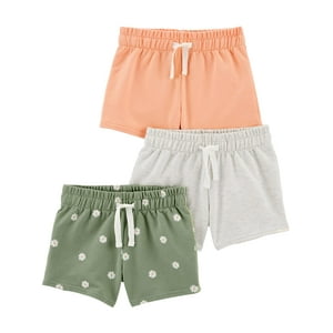 Simple Joys By Carter'S - Pantalones Cortos Simple Joys De Carter'S Girls, Paquete De 3 Unidades, Color Verde 5T