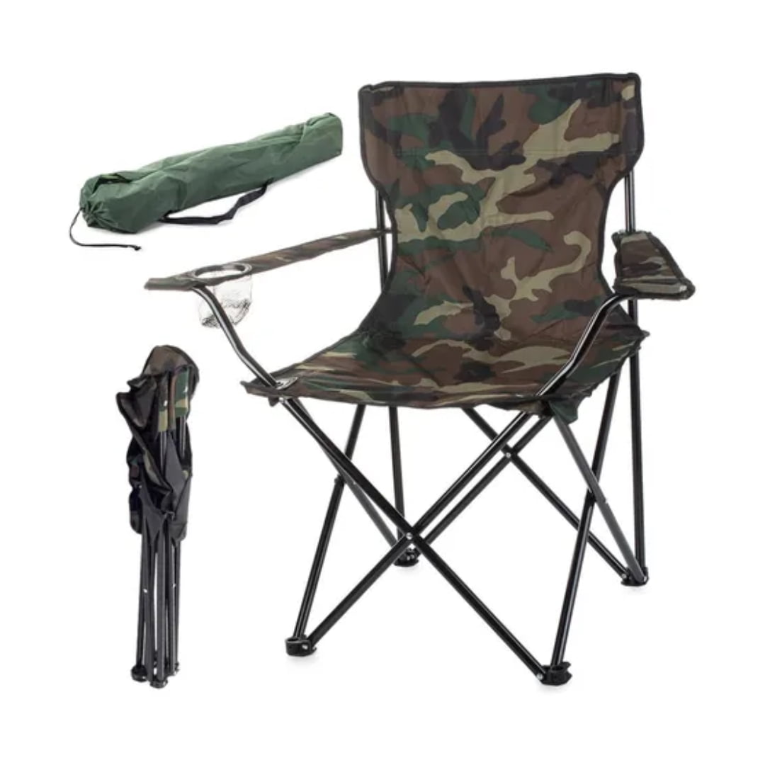 Silla Plegable Portátil De Camping Ak Sport Color Militar