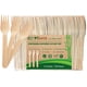 thumbnail image 1 of Tenedores de madera ECOSANX, 120 unidades, 6,5 cm, sin astillas, compostables, 1 of 7