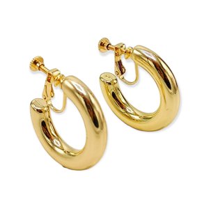 Elbauldejuma - Aros Sin Perforacion Argollas Chunky Bañadas En Oro