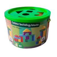 Artidix - Balde Con Figuras Geométricas De Madera 50 Piezas Pb-B2