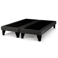 Dulces Sueños - Base De Cama Europea 2 Plazas Gris Oscuro Felpa 150X190Cm