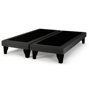 Dulces Sueños - Base De Cama Europea 2 Plazas Gris Oscuro Felpa 150X190Cm