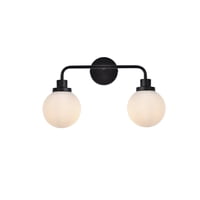 Aplique De Baño Living District Hanson 48 Cm Negro Con Vidrio Esmerilado