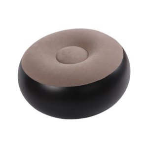 Magideal - Taburete Inflable Flocado, Silla Inflable Otomana, Silla De Camping Redonda Resistente Para Actividades Al Aire Libre, Césped, Patio Interior. Café