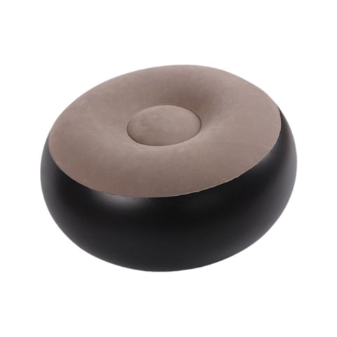 Magideal - Taburete Inflable Flocado, Silla Inflable Otomana, Silla De Camping Redonda Resistente Para Actividades Al Aire Libre, Césped, Patio Interior. Café