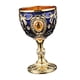 thumbnail image 2 of Copa De Agua Vintage En Relieve, Peque?a Copa Para Beber, Copa De Vino De Metal Europea, Dorada, Azul Profundo, 2 of 5