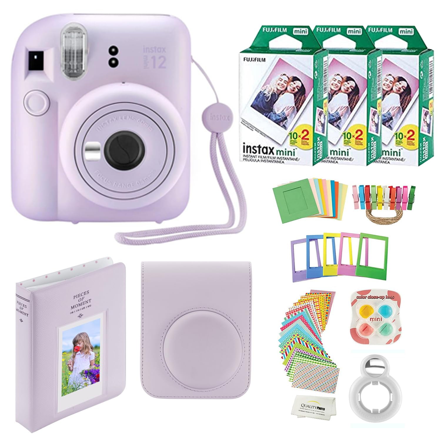 Fujifilm - Cámara Instantánea Instax Mini 12 Con Funda Y 60 Películas