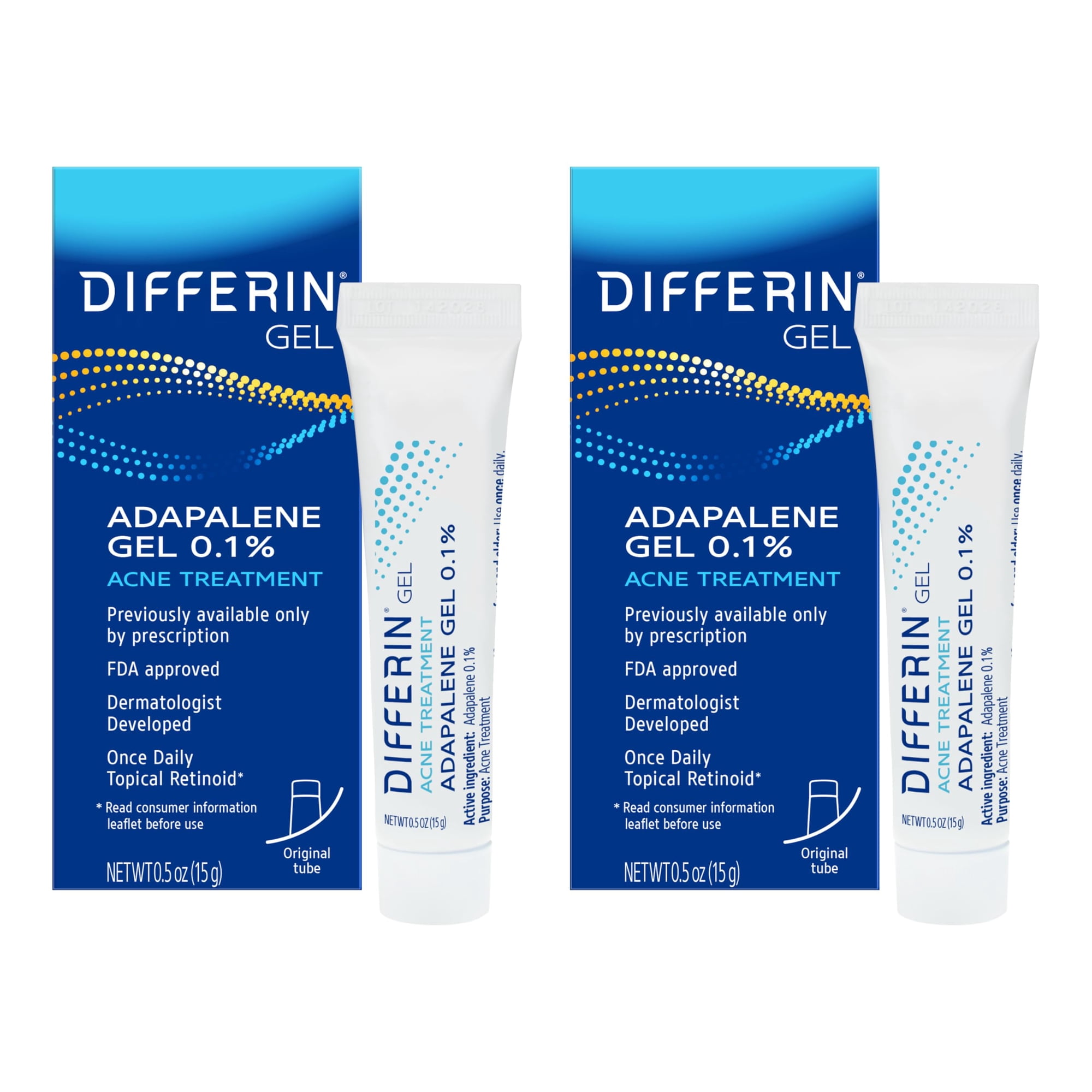 Gel Para Tratamiento Del Acné Differin 0,1% De Adapaleno, 15 G X 2, 60 Días