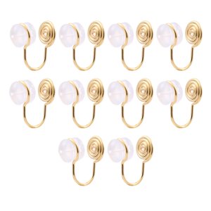 Ioensy - 10 Uds Clip En Pendientes Convertidores Metal Oreja Clips Diy Para Hombres Niñas Mujeres Oro