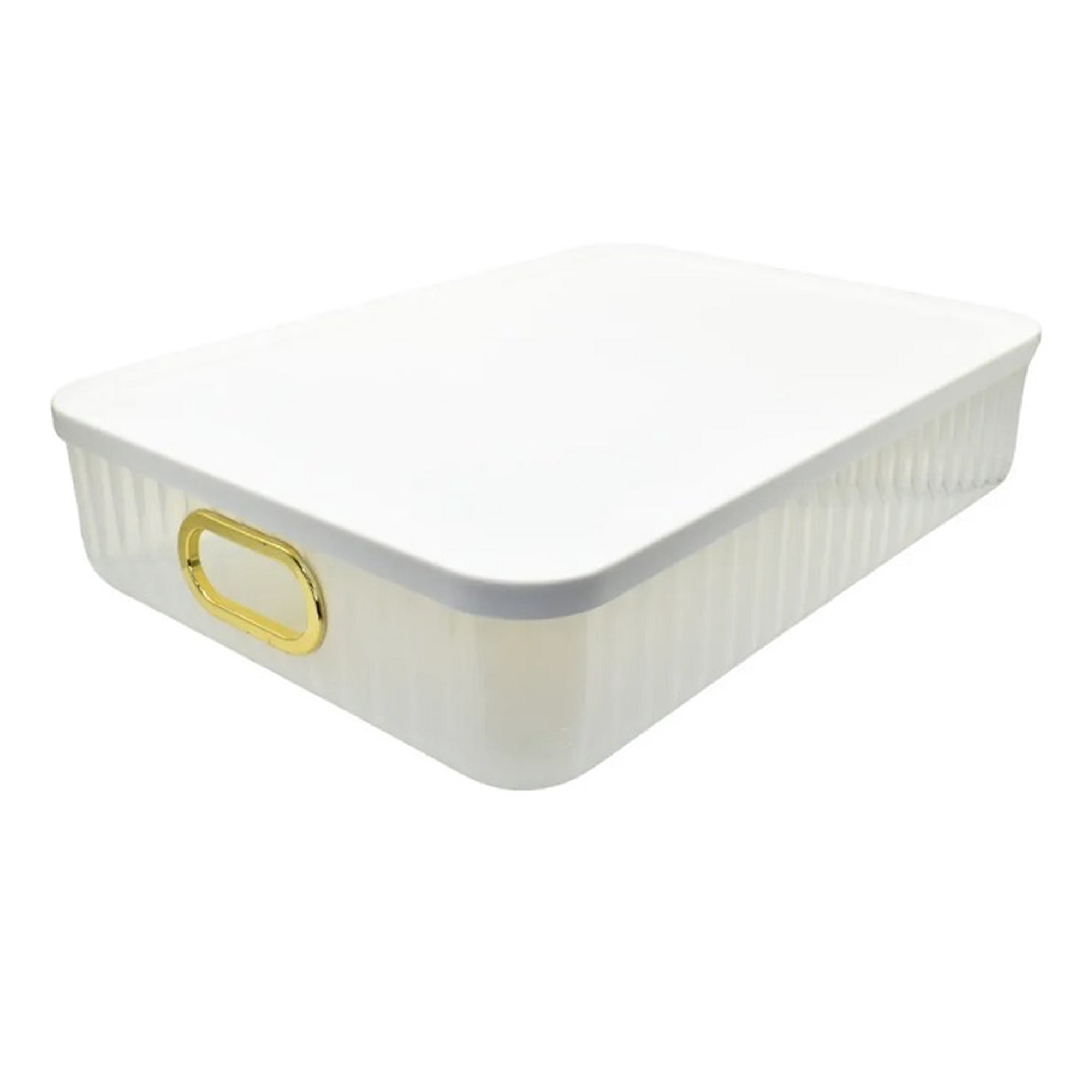 Genérico - Caja Organizadora Plástica Con Tapa Color Blanca, 35 Cmx 23.5 Cmx 8 Cm