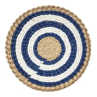 Fliperex - Circulo Decoración De Mimbre Para Pared Casa Terraza Variado Azul