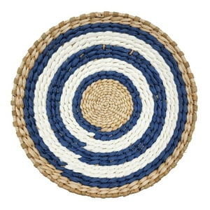 Fliperex - Circulo Decoración De Mimbre Para Pared Casa Terraza Variado Azul
