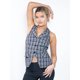 thumbnail image 3 of Jess by Meiko Top de Chaleco sin Mangas con Cuello Halter a Cuadros para Mujer Negro y Blanco M, 3 of 6